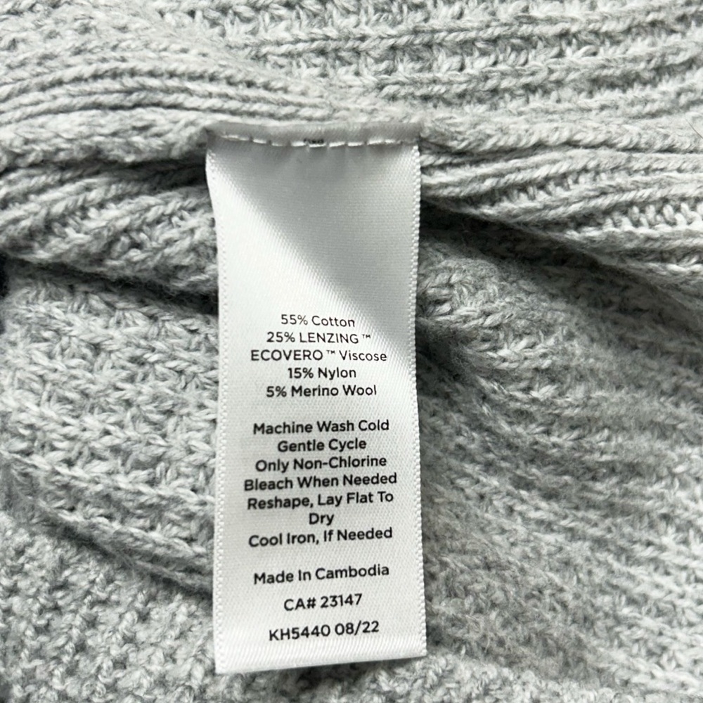 Talbots Gray Waffle Knit Sweater Size M | Soft Textured Crewneck Pullover - Picture 4 of 6